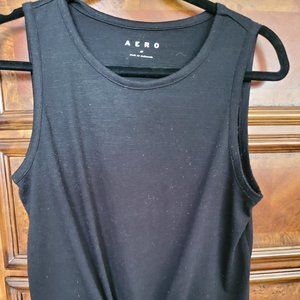 Aeropostile Tie Front Tank Top Black Med